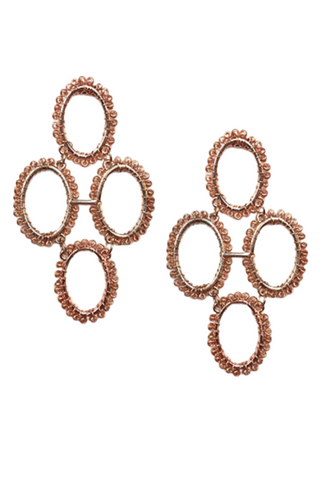 Oval Seed Bead Link Earrings