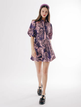 Marta Mini Dress, Rolling Winds Print
