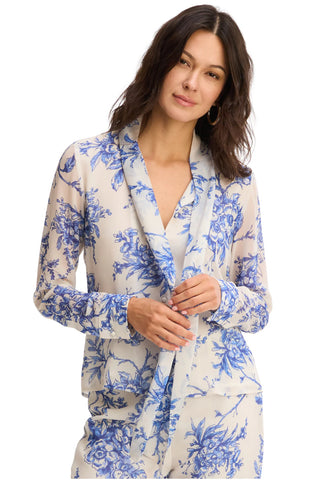 Maribeth Blouse, Blue Floral