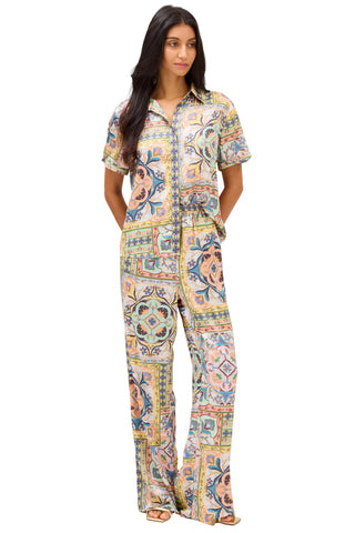 Ava Pants, Scarf Print