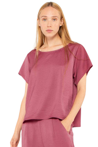 Mulberry Satin Crepe Everyday T-Shirt