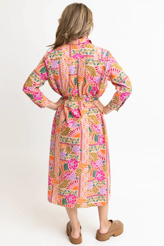 Toucan Scarf Pocket Shirt Dress