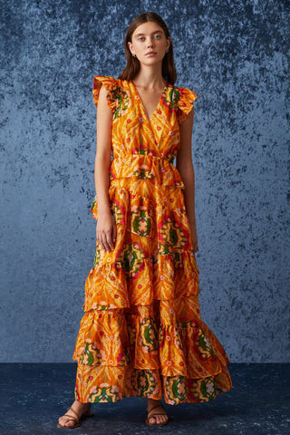 Marisol Dress, Marigold Trellis