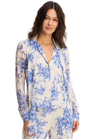 Maribeth Blouse, Blue Floral