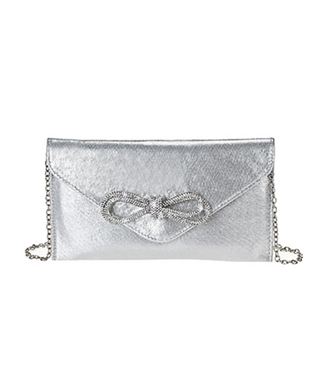 Rhinestone Bow Accent Clutch