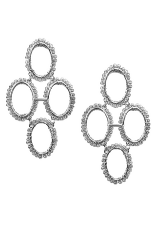 Oval Seed Bead Link Earrings