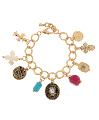 Vintage Style Cross Charm Bracelet