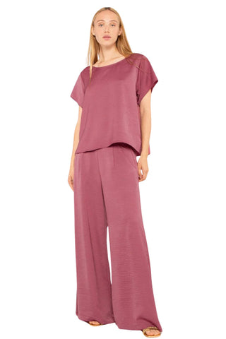 Mulberry Satin Crepe Yacht Pant