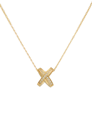 Pave Crisscross Pendant Necklace