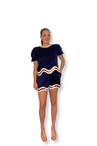 Wavy Shorts - Navy