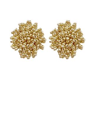 Seed Beads Pom Pom Earrings